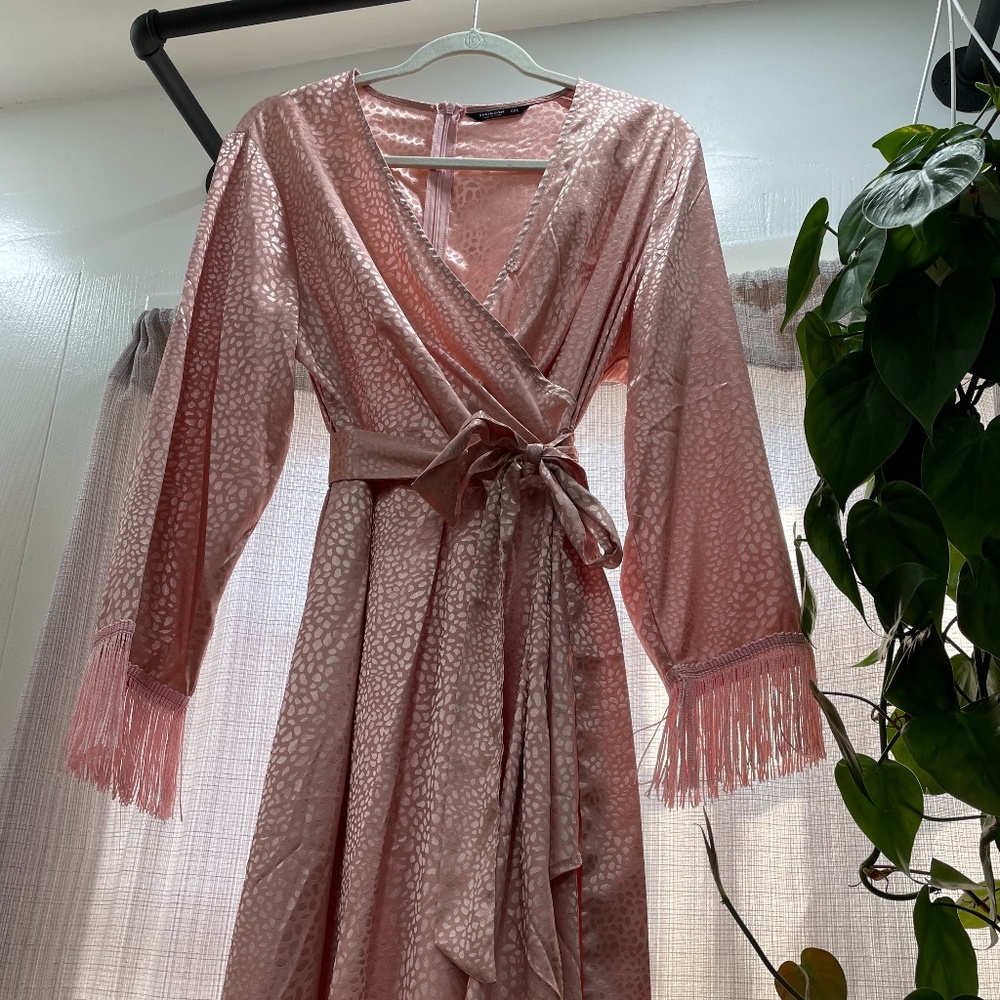 Pink Leo print maxi dress